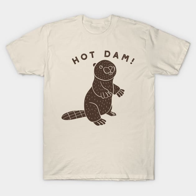 Hot Dam! Funny Beaver T-Shirt by Alissa Carin